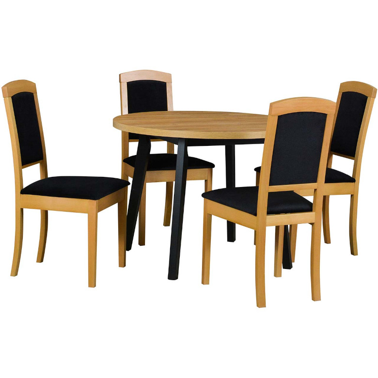 asztal DS43 undong laminált fekete székek DK42